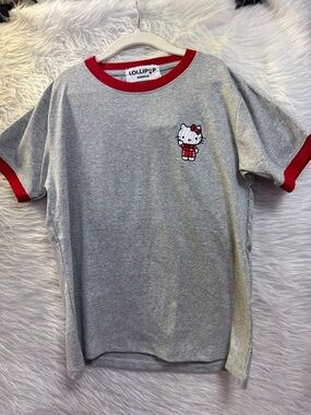Lolli Kids Gray & Red Hello Kitty Ringer Tee